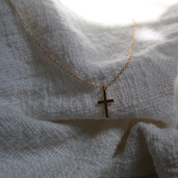 Gold Toned Cross Necklace - Picture 4 of 6